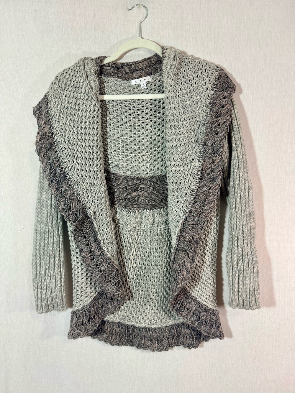 Cabi size M Knit circle Cardigan Sweater 100% cotton